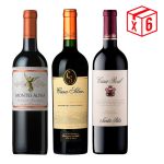 Pack x6, (2) Montes Alpha Cabernet S. + (2) Casa Silva Gran Reserva  Cabernet S. + (2) Santa Rita Casa Real Cabernet S.